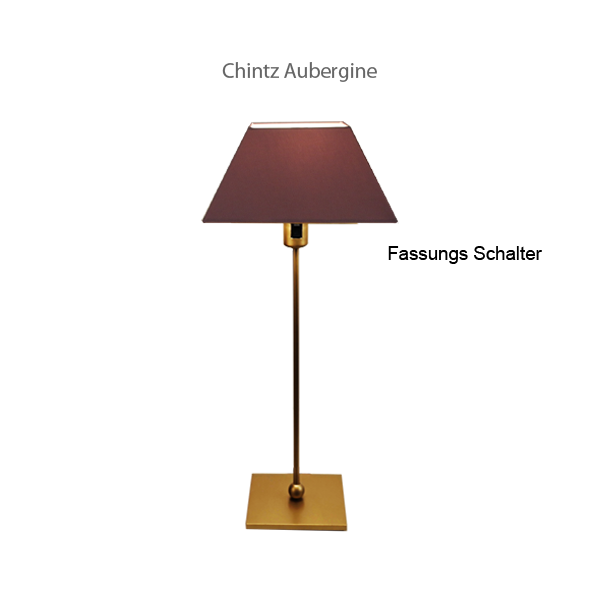 Menzel Living Tischleuchte 23, E27, Schirm Chintz rund, Eisen lackiert