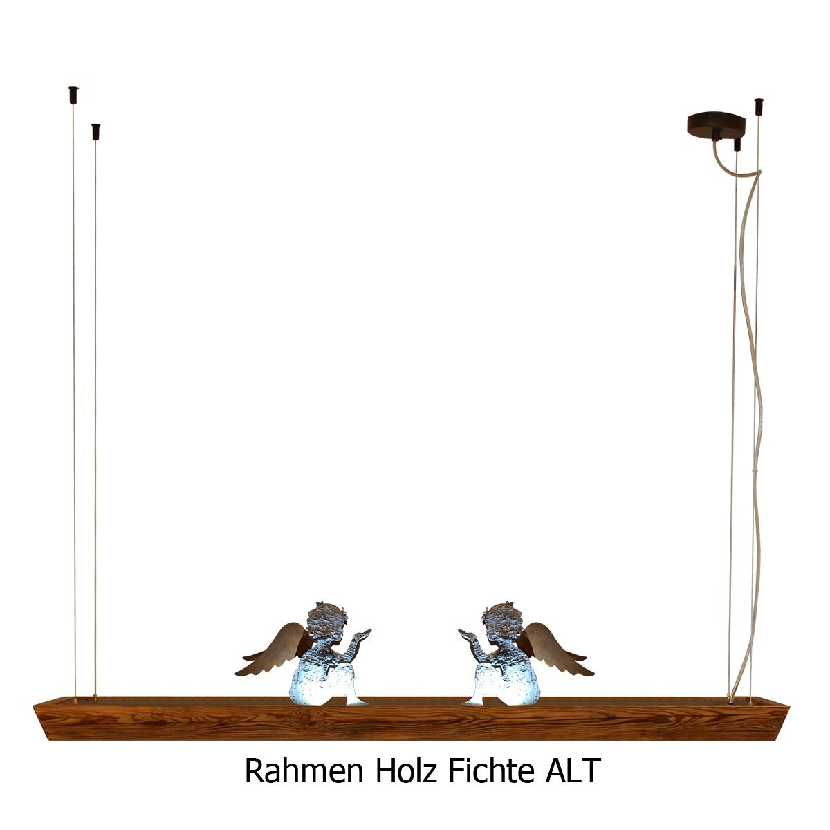 Menzel DECO Plattform 120cm großer Esstisch LED Hängeleuchte Altholz für Tische über 120cm Länge Licht nach oben und unten für das Landhaus