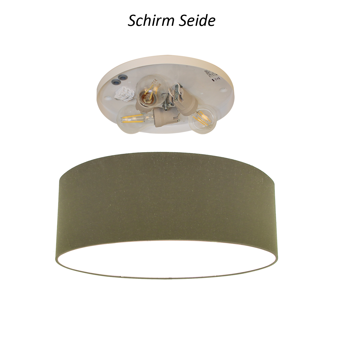 Menzel Flair Deckenleuchte D= 35cm Seide Schirm Farbe nach Wahl und Diffusor