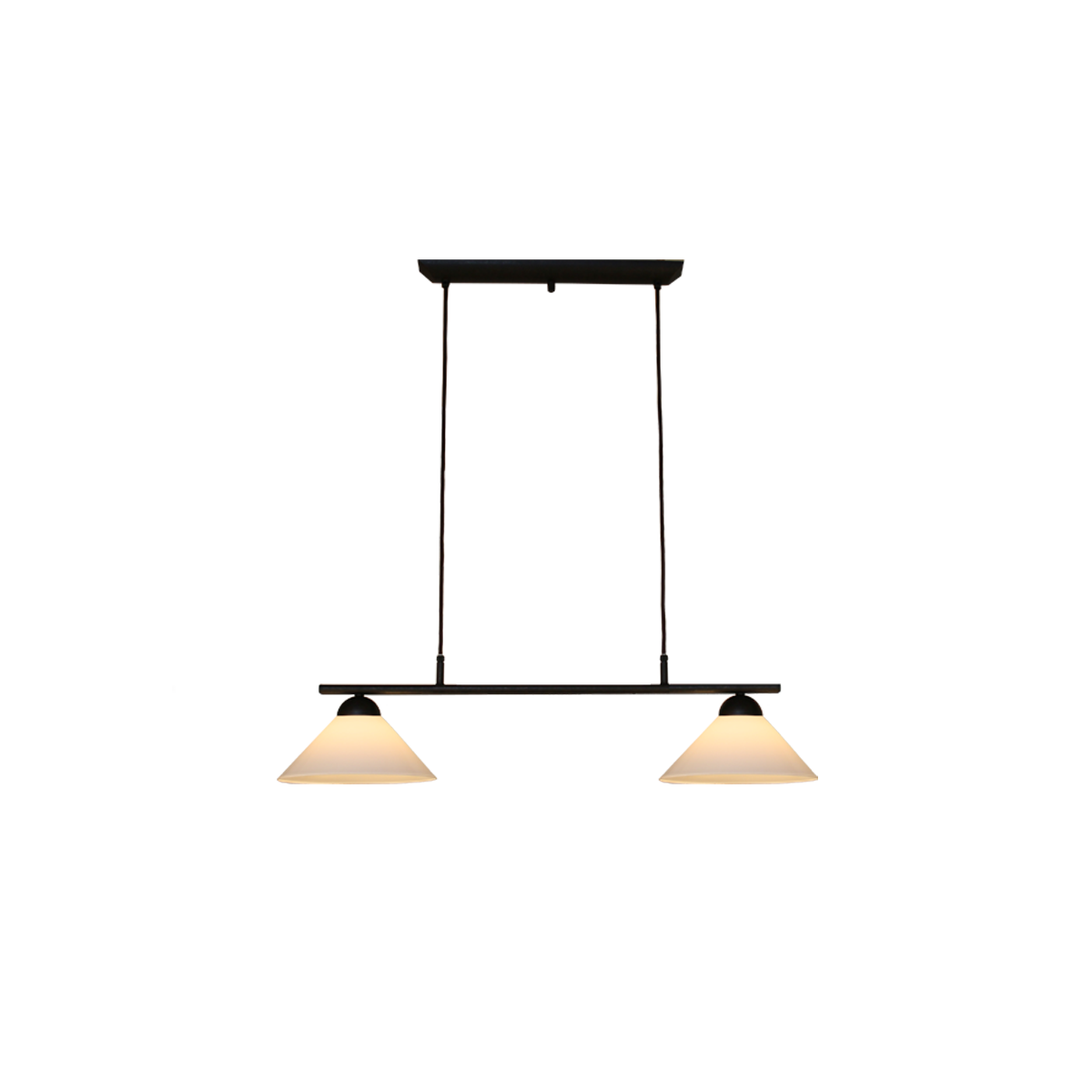 Menzel Pusta Balken B= 85cm mit Glas D=22cm Opal weiss, Esstischleuchte