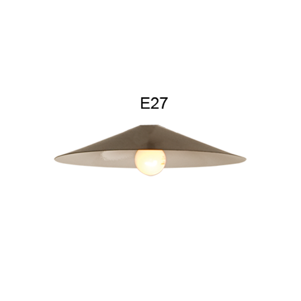 Menzel Schirm D=30cm, Metall E27 Eisen braun-schwarz, innen weiß