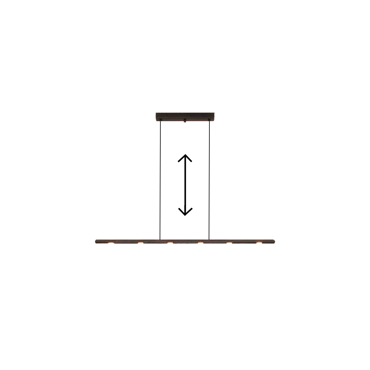 Menzel Anteo Balken LED  95cm, Höhe einstellbar, Eisen braun-schwarz Menzel Anteo Balken LED  95cm, Höhe einstellbar, Eisen braun-schwarz