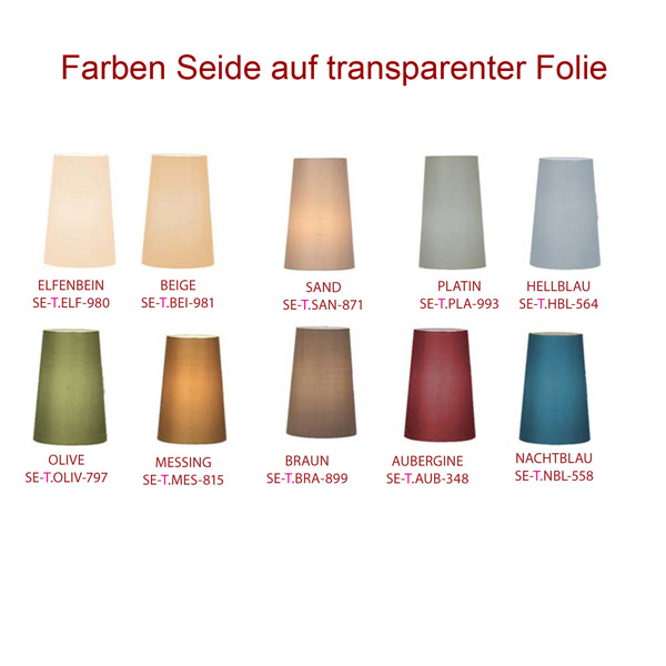 Schirm Seide Kralle mit Innen + Außenfarbe und Halterung