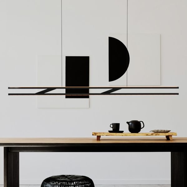 Oligo Hängeleuchte LINTO, unsichtbare Höhenverstellung, basalt, Tunable White, Up/Downlight getrennt steuerbar mittels Gestensteuerung oder Casambi