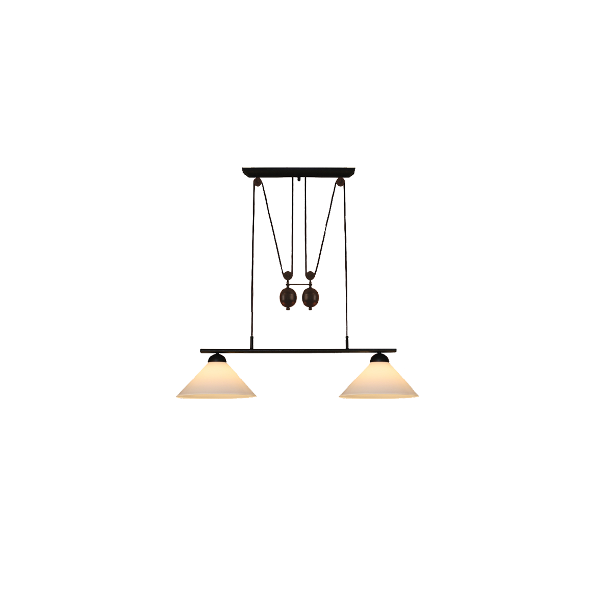 Menzel Pusta Zug B= 85cm Glas Opal weiß, Eisen braun-schwarz