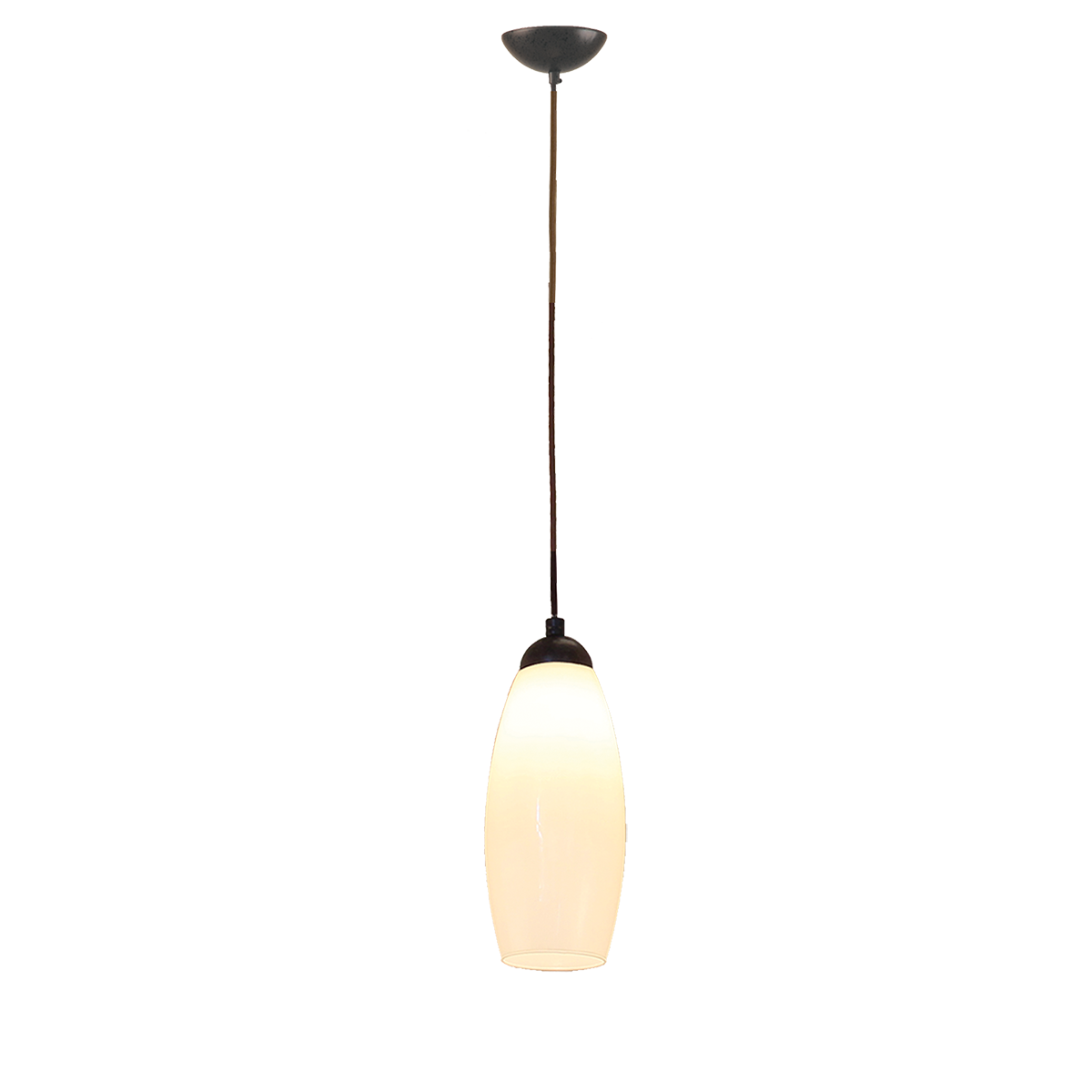 Menzel Pusta  Pendelabhängung E27 Glas GTU9/25, braun-schwarz Textilkabel