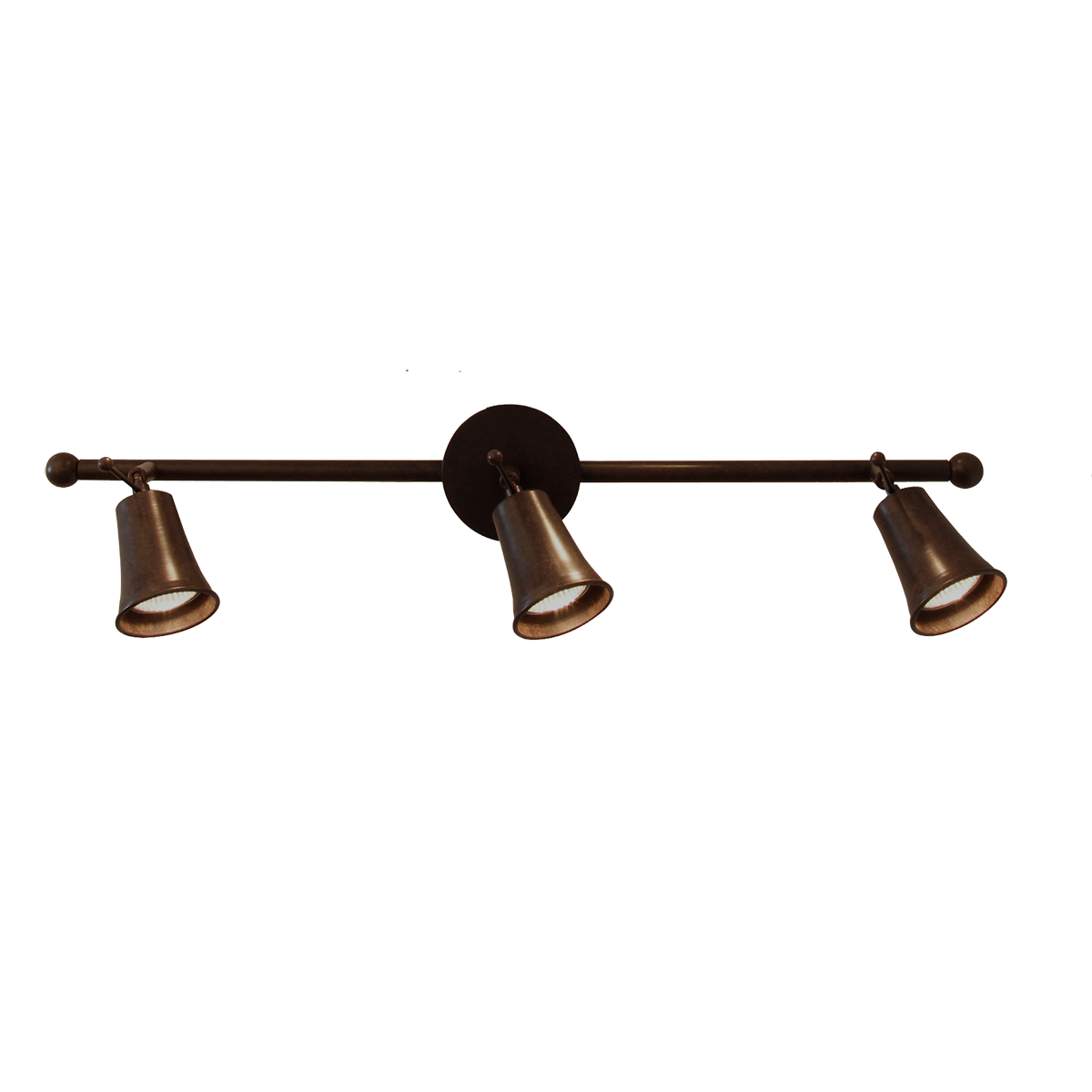 Menzel Pusta Spotleiste Decken oder Wandleuchte Eisen braun schwarz mit Gelenken 3 x GU10