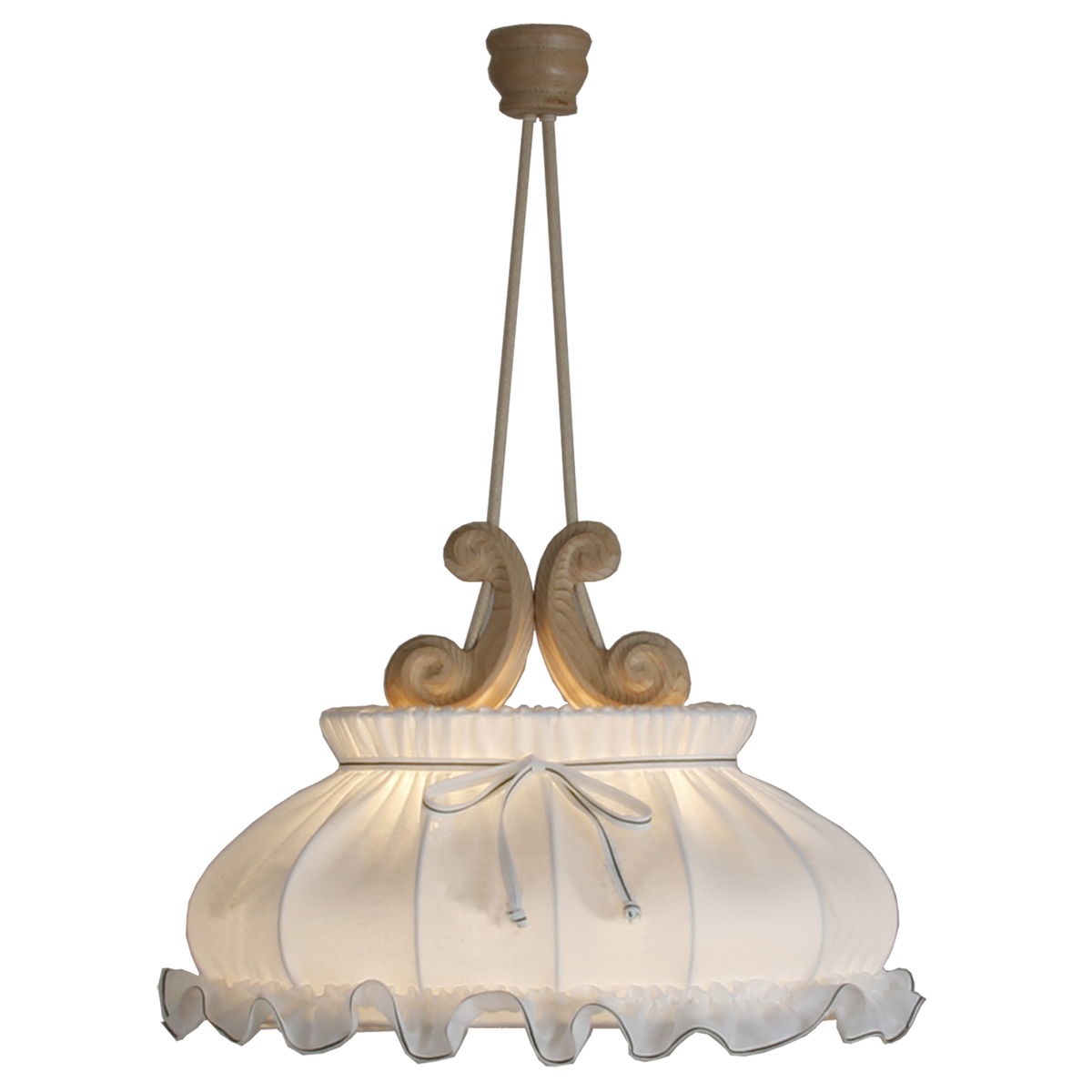 Menzel Landhaus  Pendel oval Fichte Schirm weiß, LA1680-080.VPL36-2W.GRÜ