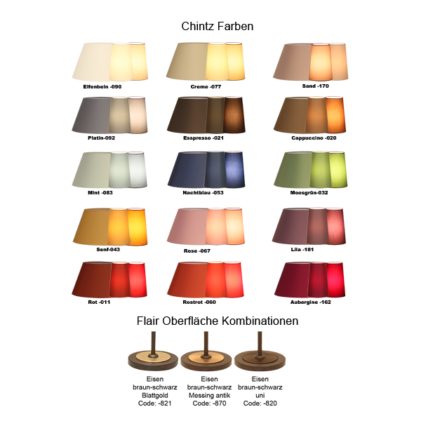 Flair Montur, Chintz Schirm Konfiguration bis D=30cm