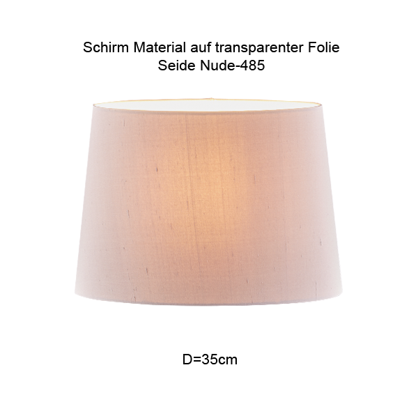 Lampenschirm konisch D=35/30cm E27 unten 6 cm erhöht, Seide Farbe nach Wahl