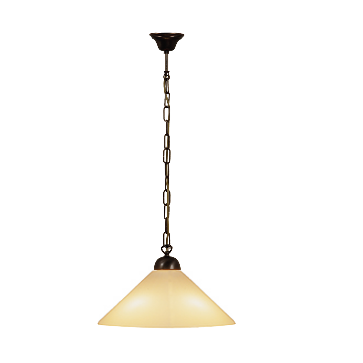 Menzel Anno 1900  Pendel E27, Opalglas 39cm ambra, Messing brüniert Menzel Anno 1900  Pendel E27, Opalglas 39cm ambra, Messing brüniert