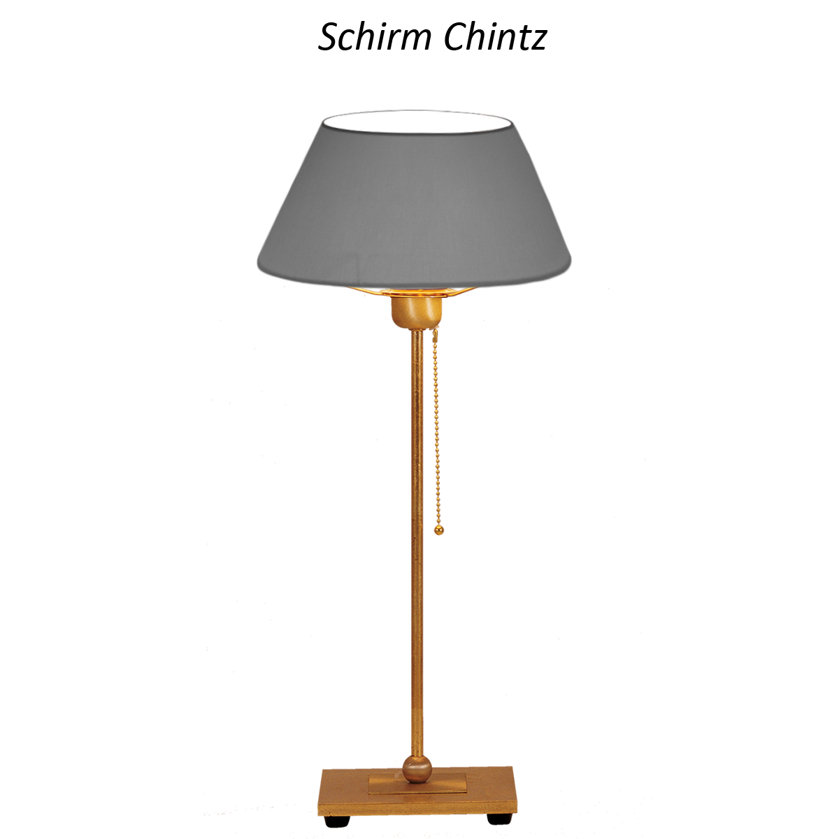 Menzel Living Elegant exclusive Tischleuchte 25 Blattgold E27 mit Chintz Lampenschirm