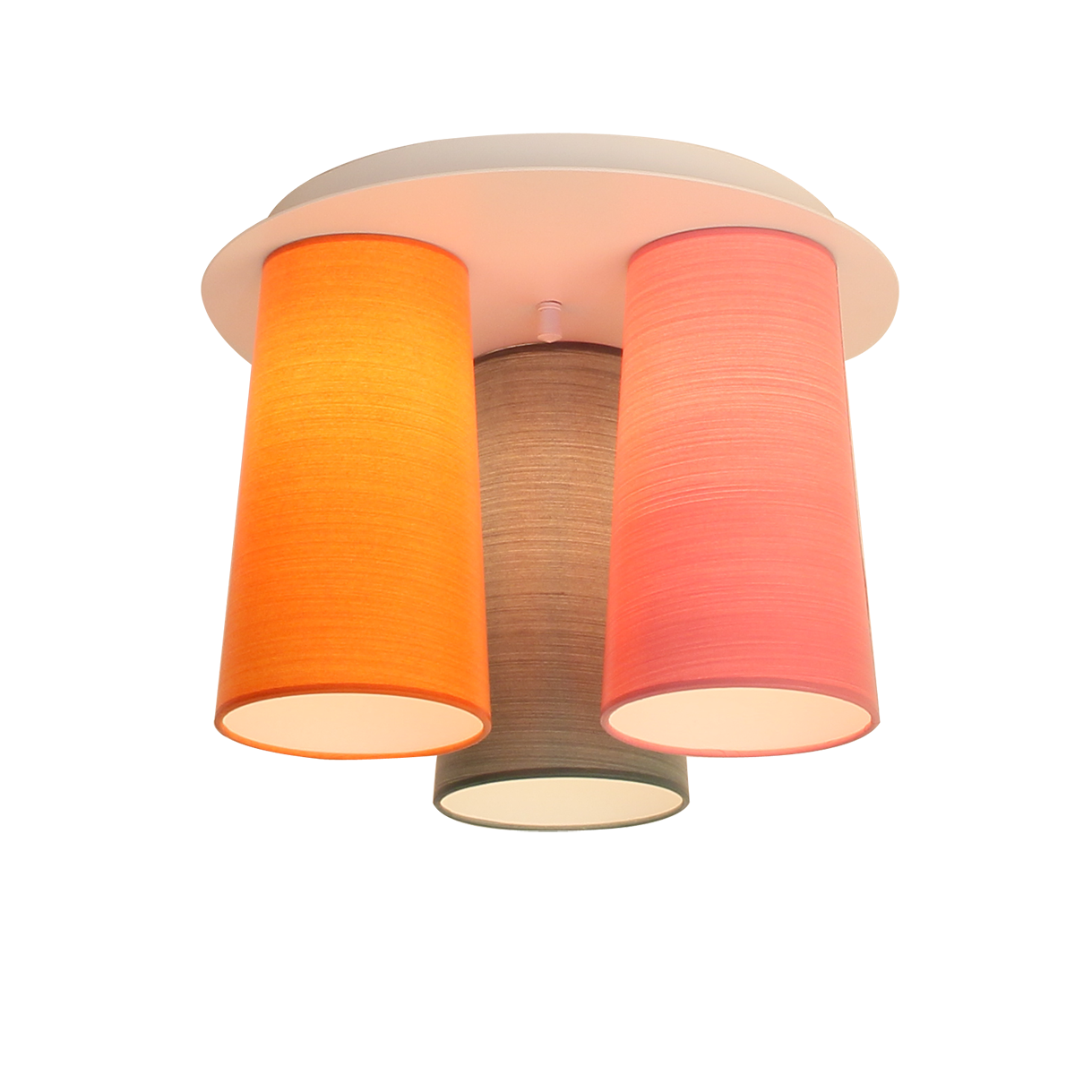 Menzel Deckenleuchte Flair rund 50cm 7 kleine Lack Lampenschirme E14 in Tonnenform auf runder Holz Platte für das Chalet Menzel Deckenleuchte Flair rund 50cm 7 kleine Lack Lampenschirme E14 in Tonnenform auf runder Holz Platte für das Chalet