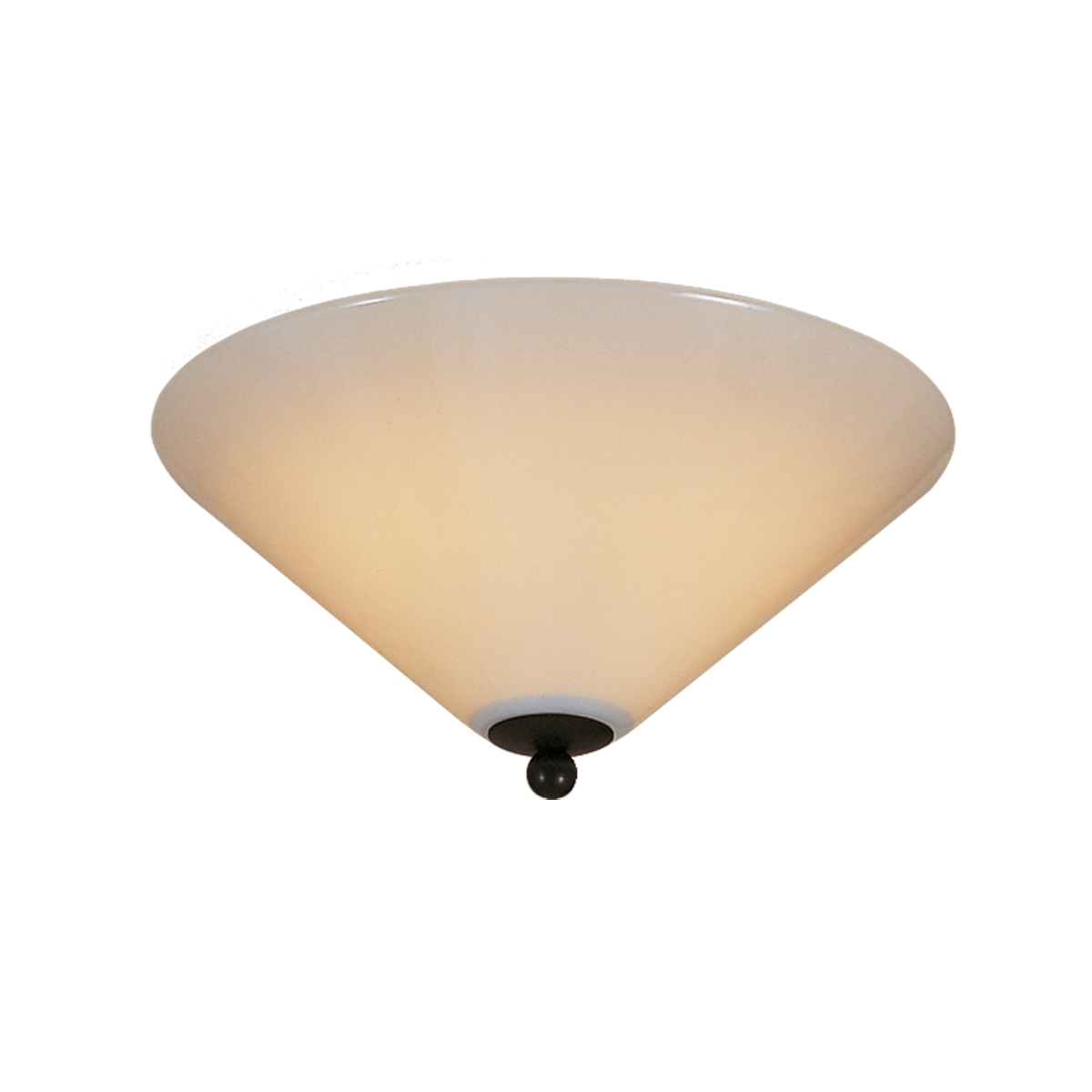 Menzel Pusta Deckenleuchte schlicht D=35cm Abschluß Zierteil braun schwarz mit Opal Glas für das Landhaus