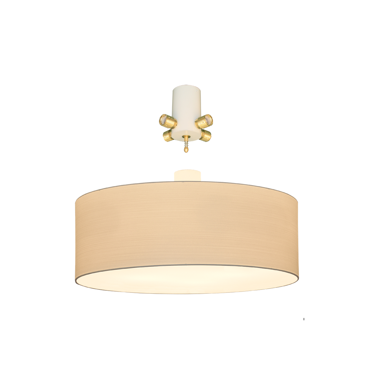 Menzel Living Elegant grosse Deckenleuchte D= 60cm in Strichlack und Diffusor in Acryl