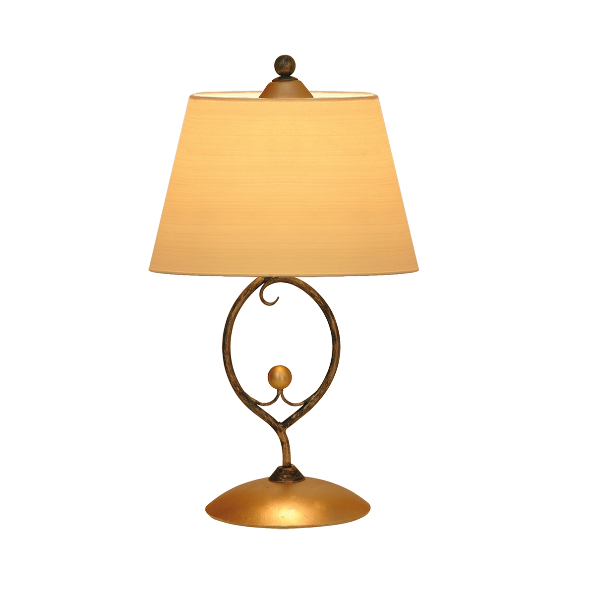 Provence Romantik Tischleuchte mit Dekoration Lampenschirm in Strichlack Farbe nach Wahl