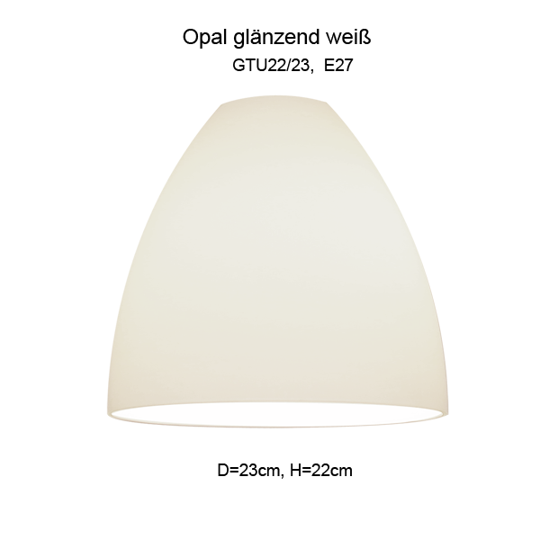 Menzel Leuchtenglas Tulpenglas E27 Opal weiß, D=23cm