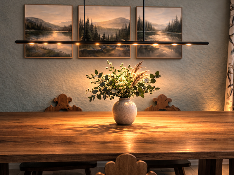 Menzel Anteo LED Hängeleuchte 160cm, Farbe nach Wahl, für Tische über 200cm