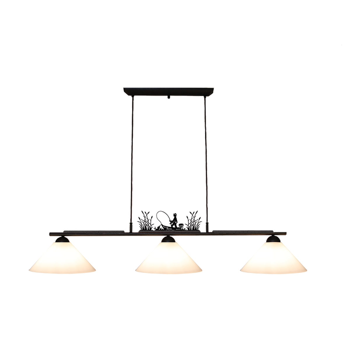 Menzel Themen Esstisch Balken B= 85cm, braun schwarz, incl.t wechselbaren magnetischen Motiv Leisten, Opalglas