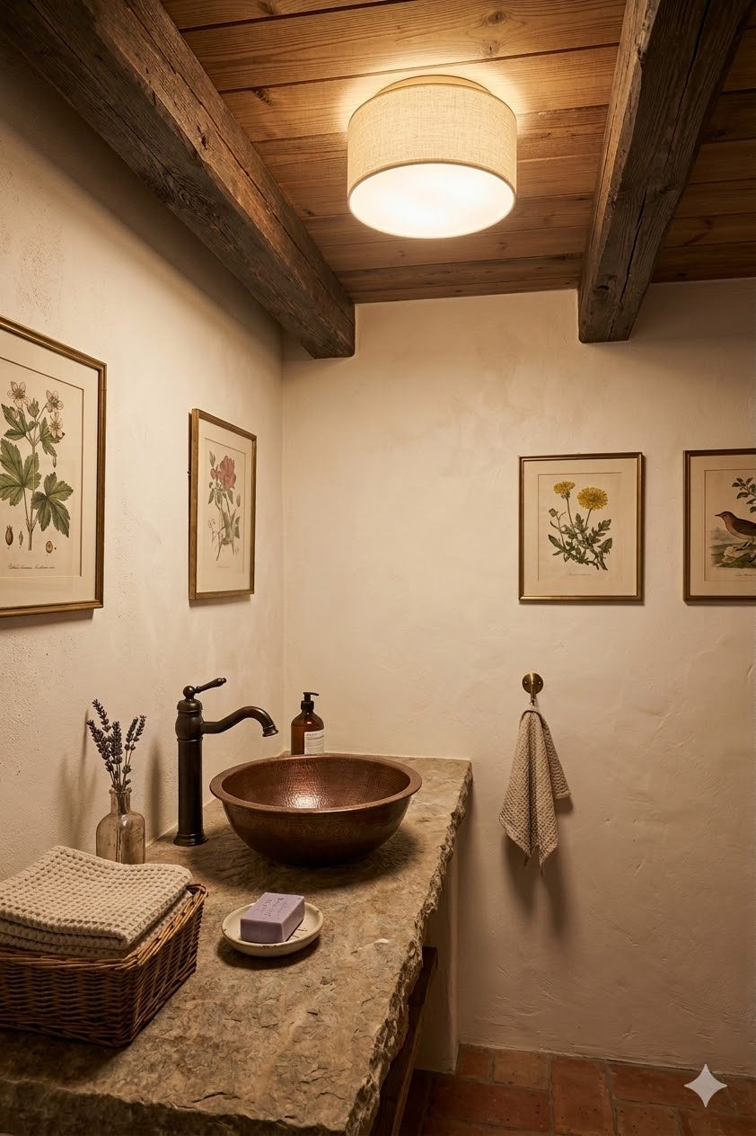 Menzel Flair Tonne Leinen 30cm natur Easy mit Diffusor weiß Deckenleuchte