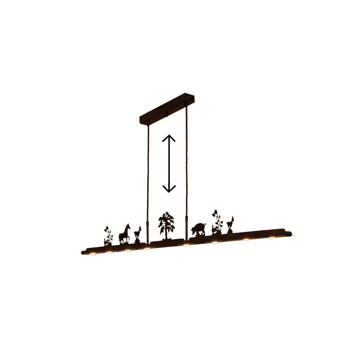Menzel Anteo Balken LED 125 Themen, Höhe einstellbar, braun-schwarz, B=125cm Menzel Anteo Balken LED 125 Themen, Höhe einstellbar, braun-schwarz, B=125cm