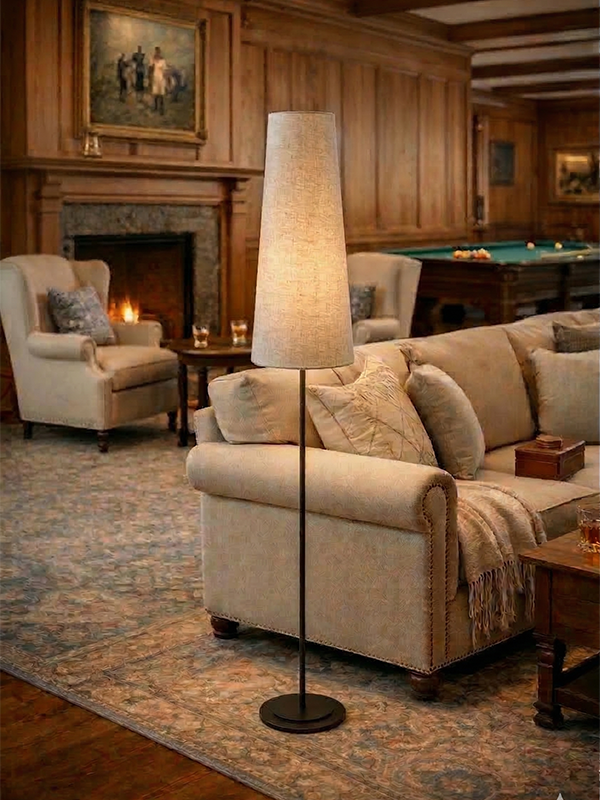 Menzel Flair Standleuchte E27, Schirm D=22cm Chintz nach Wahl, Eisen braun schwarz, schlanke Ausführung