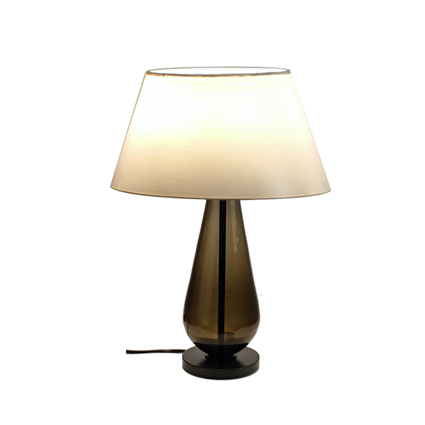 Menzel Murana 2 Tischleuchte Glas Olive, Fassungsschalter, Strichlack Farbe nach Wahl