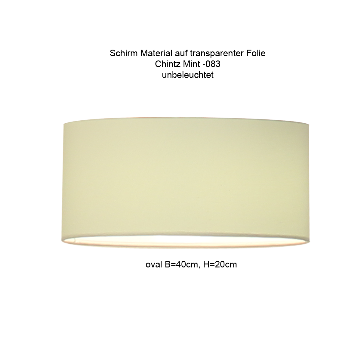 Lampenschirm ovale Tonne, B=40cm, Chintz oder Leinen Farbe und Halterung nach Wahl