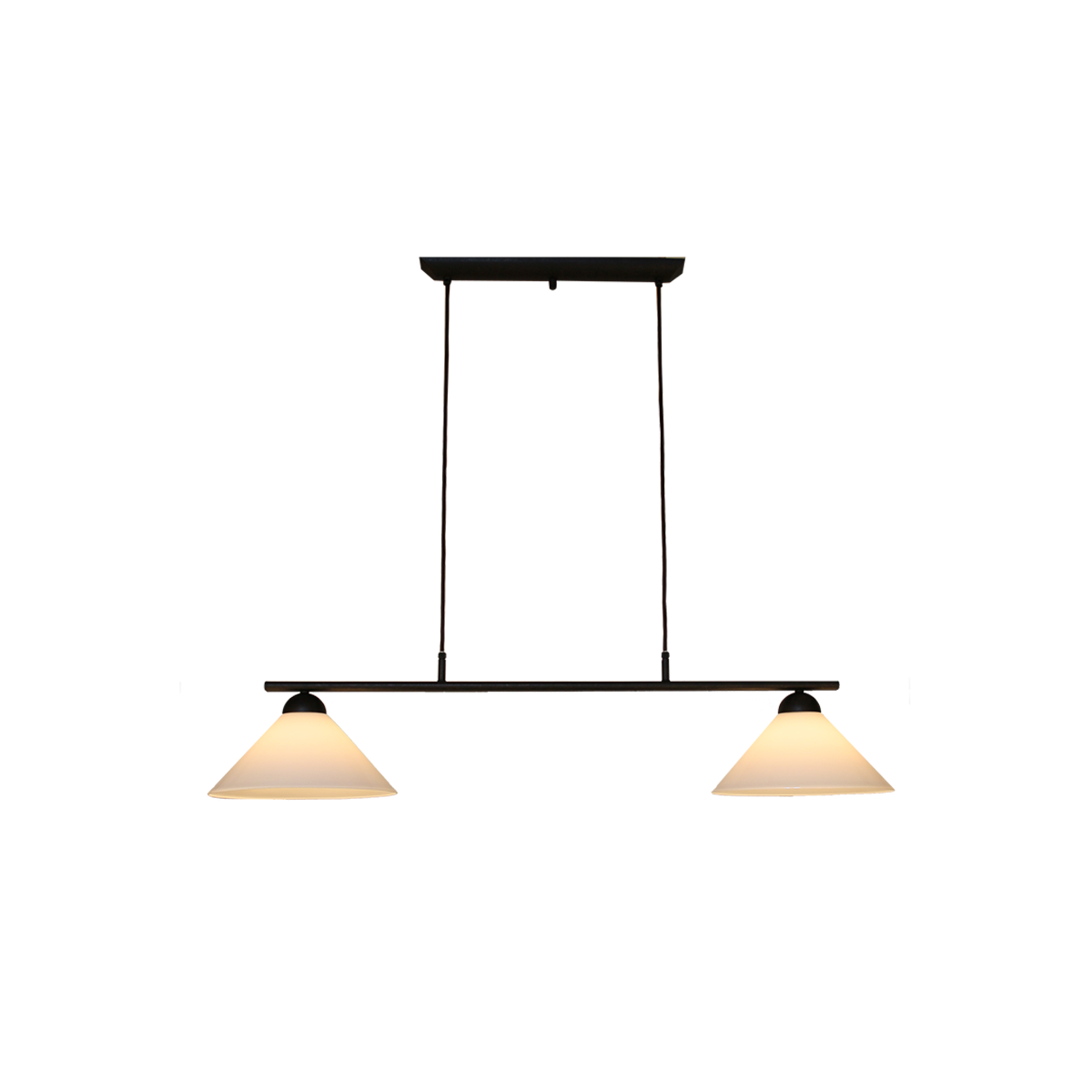 Menzel Pusta Balken B=110cm mit Glas D=30cm Opal weiss, Esstischleuchte