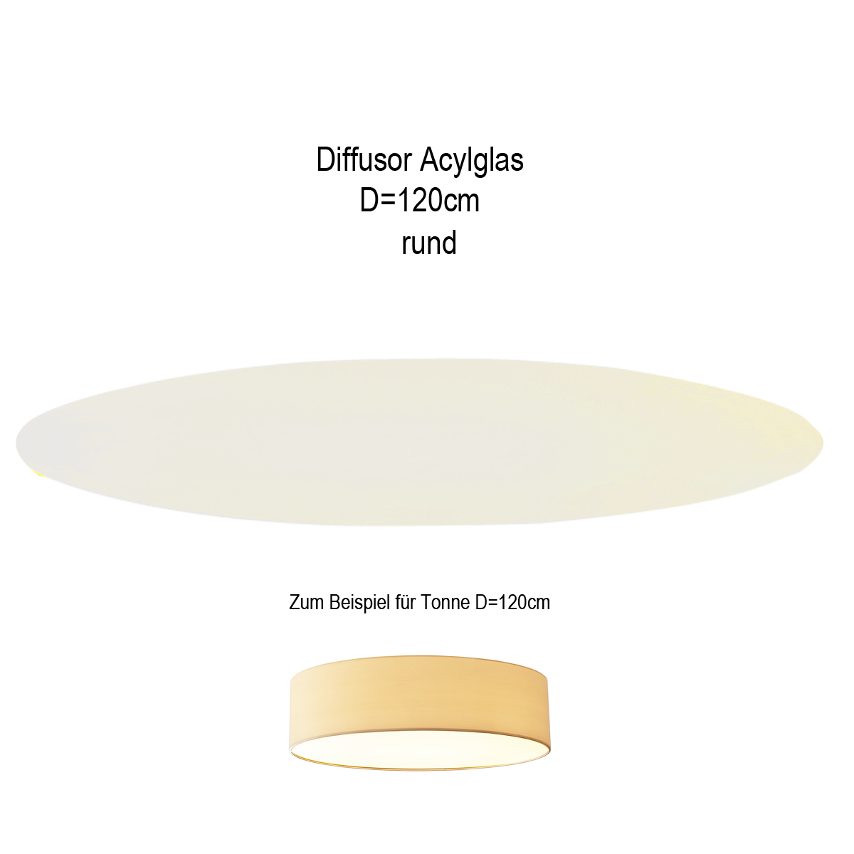 Plexiglas Lampenschirm Diffusor Acryl matt D=120cm