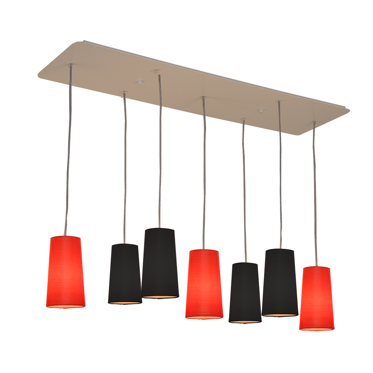 Menzel Flair Gehänge 120/35 Esstisch Hängeleuchte für Tische über 180cm mit 7 Lampenschirmen rot + schwarz Chalet Menzel Flair Gehänge 120/35 Esstisch Hängeleuchte für Tische über 180cm mit 7 Lampenschirmen rot + schwarz Chalet