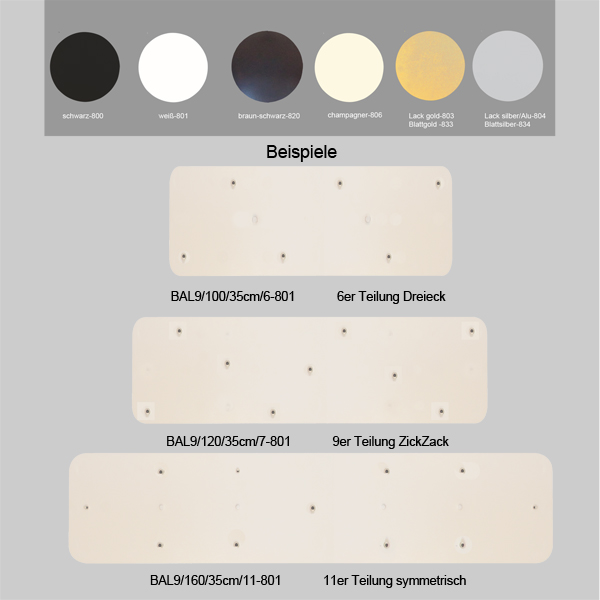 Länglicher Baldachin breit, Deckenplatte für Gehänge