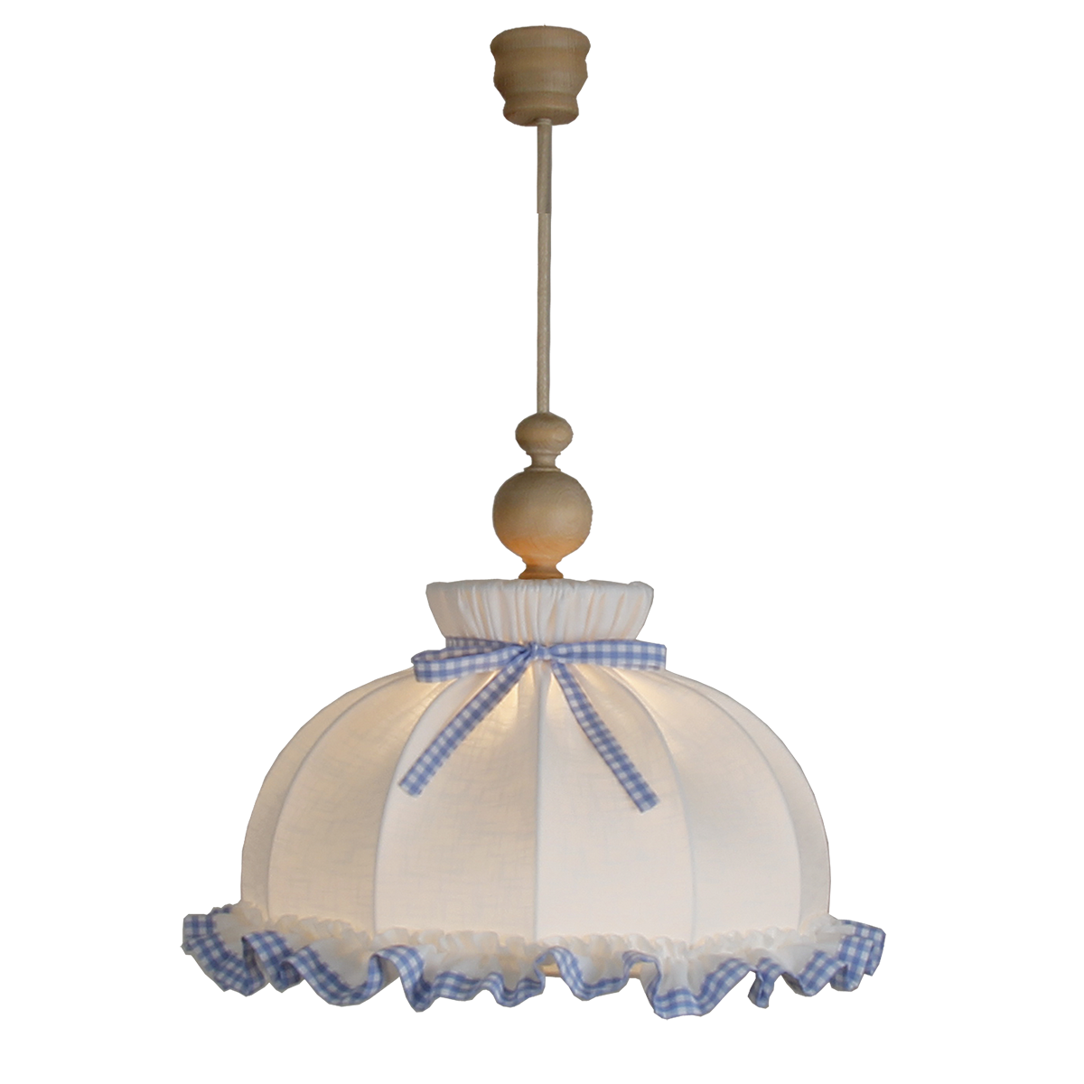 Menzel Landhaus  Pendel D=50cm Fichte Schirm weiß, LA1620-080.KP50-2W.KWB