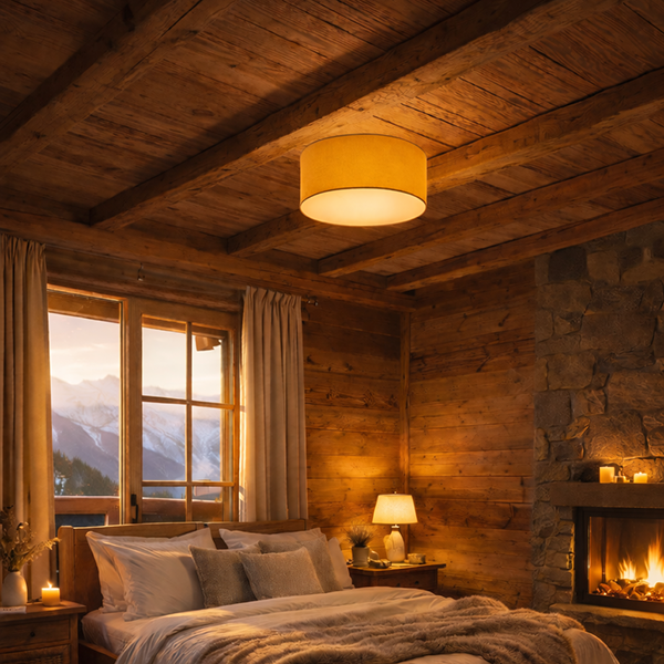 Menzel Deckenleuchte Tonne 3 flg. E27 Leinen Honest gelb-041