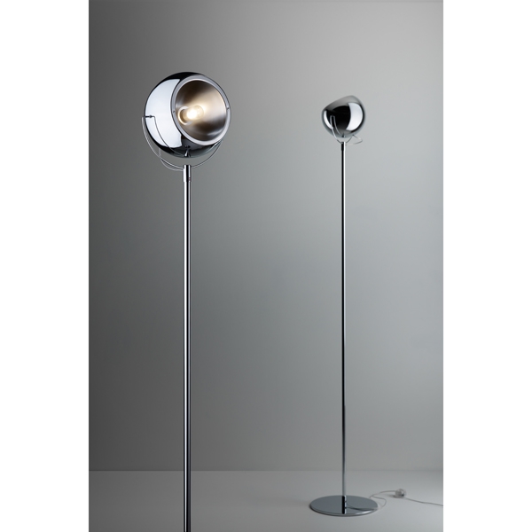 Fabbian Stehleuchte Beluga Steel, chromfarben, E27 Fassung (max. 150W), Höhe 186cm, Durchmesser Kopf 20cm, ohne Leuchtmittel
