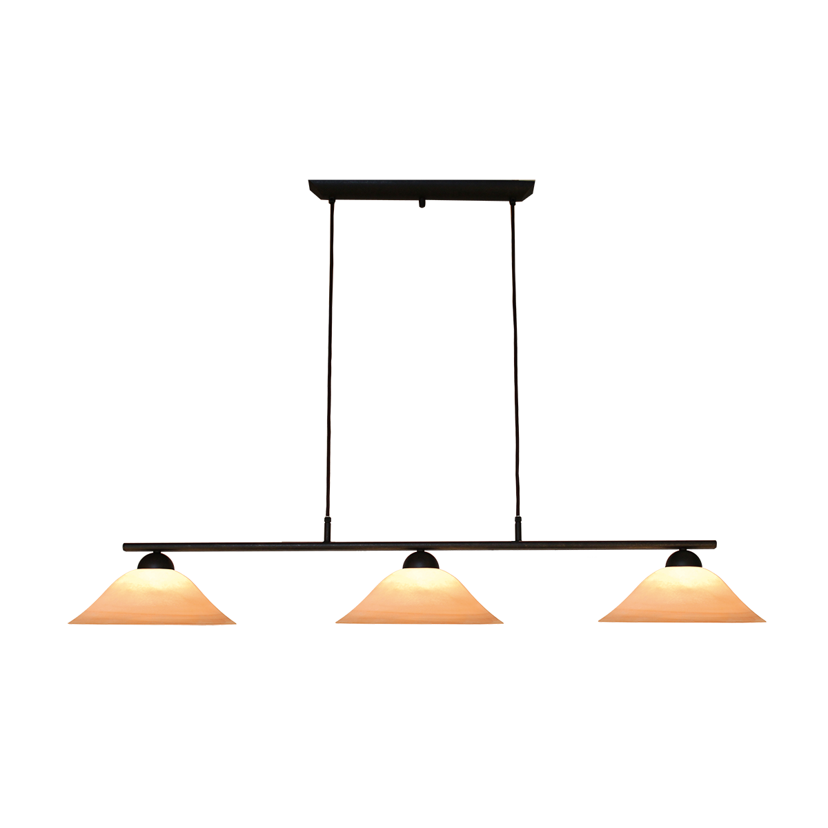 Menzel Pusta Balken B=130cm mit Glas Scavo Rauch D=30cm, Esstischleuchte