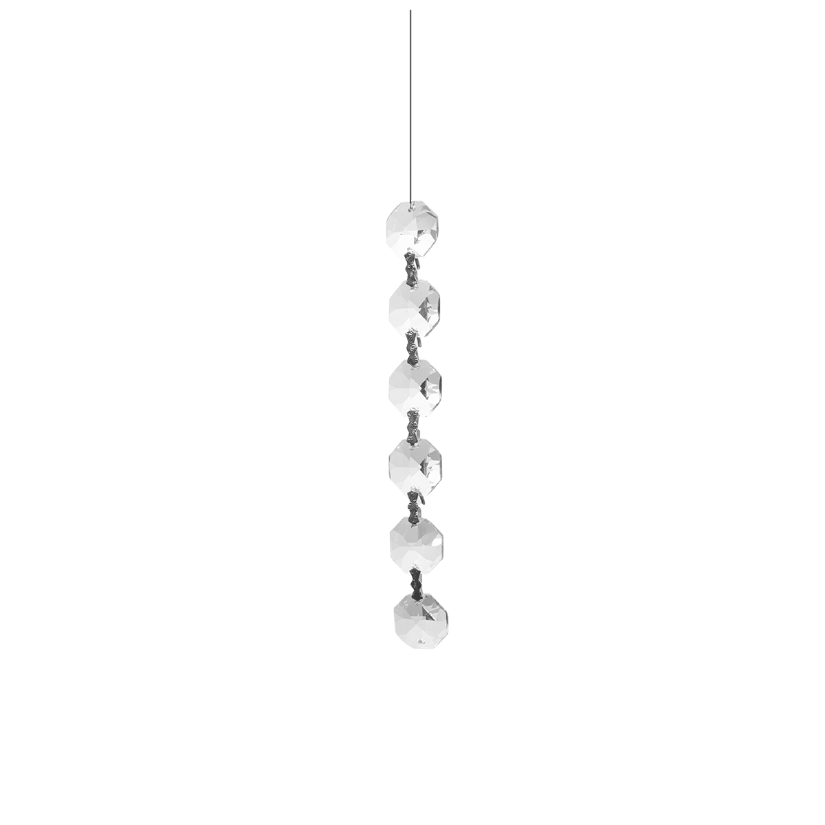 Kristallbehang Koppen 2 x 6Stück als Paar verbunden mit Edelstahl Faden zum dekorieren  für Kronleuchter oder Balkenleuchten